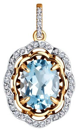 Подвеска Diamant 51-330-02510-1 вес 2.73 г золото, топаз купить,NaN