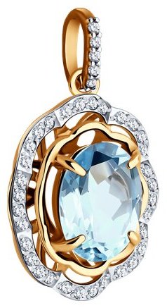 Подвеска Diamant 51-330-02510-1 вес 2.73 г золото, топаз купить,NaN
