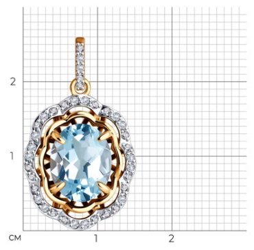 Подвеска Diamant 51-330-02510-1 вес 2.73 г золото, топаз купить,NaN