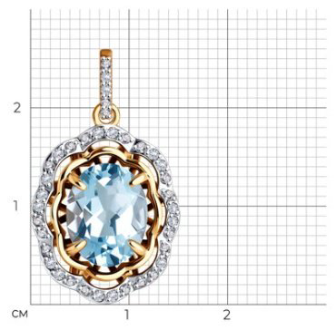 Подвеска Diamant 51-330-02510-1 вес 2.73 г золото, топаз купить,NaN