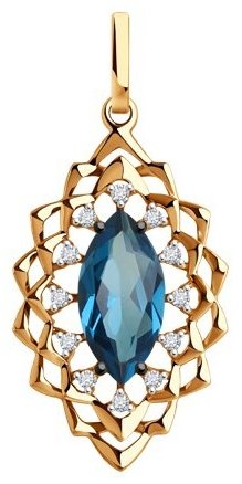 Подвеска Diamant 51-330-02468-2 вес 2.22 г золото, топаз купить,NaN