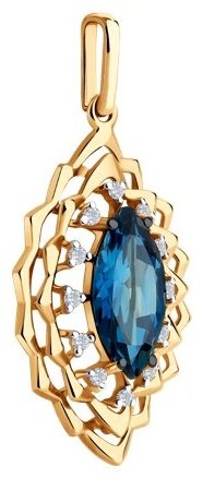Подвеска Diamant 51-330-02468-2 вес 2.22 г золото, топаз купить,NaN