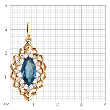 Подвеска Diamant 51-330-02468-2 вес 2.22 г золото, топаз купить,NaN