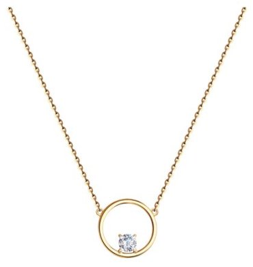 Колье Diamant 51-170-00977-1 длина 45 см вес 2.25 г золото, фианит купить,NaN