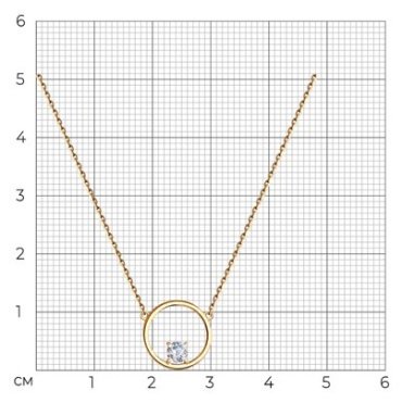 Колье Diamant 51-170-00977-1 длина 45 см вес 2.25 г золото, фианит купить,NaN