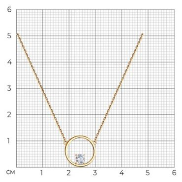 Колье Diamant 51-170-00977-1 длина 45 см вес 2.25 г золото, фианит купить,NaN