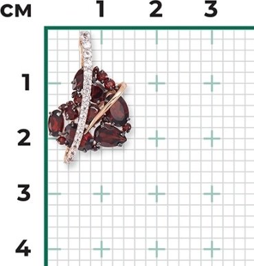 Подвеска PLATINA 03-3123-00-264-1110-46 вес 2.42 г золото, топаз, гранат купить,NaN