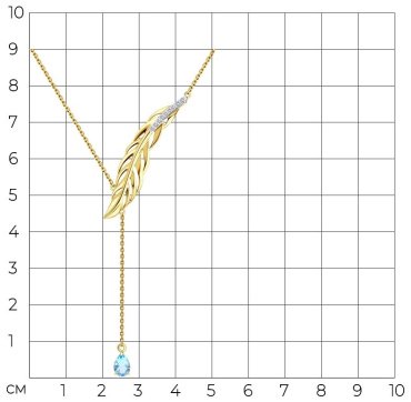 Колье SOKOLOV 770265-2 длина 50 см вес 3.91 г золото, фианит, топаз купить,NaN