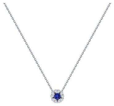 Колье Diamant 52-270-01768-1 длина 42 см вес 1.5 г золото, бриллиант, сапфир купить,NaN