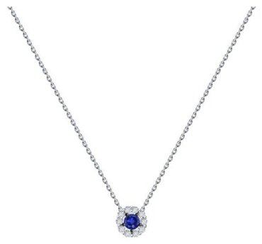 Колье Diamant 52-270-01768-1 длина 42 см вес 1.5 г золото, бриллиант, сапфир купить,NaN