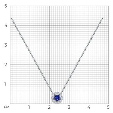 Колье Diamant 52-270-01768-1 длина 42 см вес 1.5 г золото, бриллиант, сапфир купить,NaN