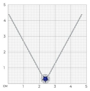 Колье Diamant 52-270-01768-1 длина 42 см вес 1.5 г золото, бриллиант, сапфир купить,NaN