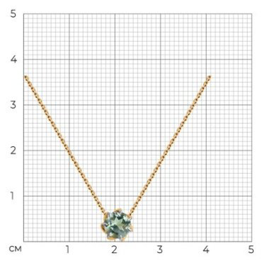 Колье Diamant 51-370-01774-2_38 длина 38 см вес 1.51 г золото, празиолит купить,NaN