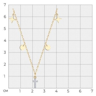 Колье Diamant 51-170-01911-1 длина 42 вес 1.65 золото, фианит купить,NaN