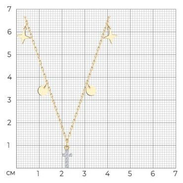 Колье Diamant 51-170-01911-1 длина 42 вес 1.65 золото, фианит купить,NaN