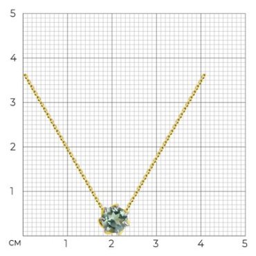 Колье Diamant 53-370-01774-2 длина 40 см вес 1.53 г золото, празиолит купить,NaN