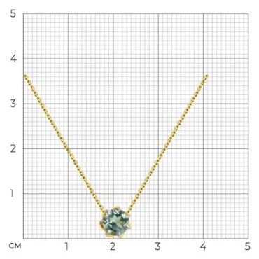 Колье Diamant 53-370-01774-2 длина 40 см вес 1.53 г золото, празиолит купить,NaN