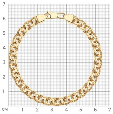 Браслет GOLD TRADE 670007023-1 длина 19 см, вес 3.4 г золото, плетение бисмарк купить,NaN