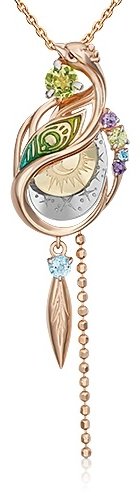 Подвеска PLATINA 03-3301-00-221-1140 вес 3.62 г золото, эмаль, аметист, топаз купить,NaN