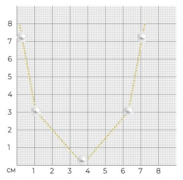 Колье Diamant 53-370-01795-1 длина 50 см вес 3.2 г золото, жемчуг купить,NaN