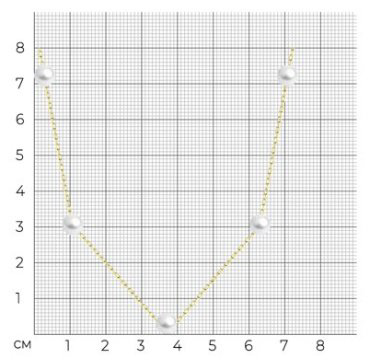 Колье Diamant 53-370-01795-1 длина 50 см вес 3.2 г золото, жемчуг купить,NaN