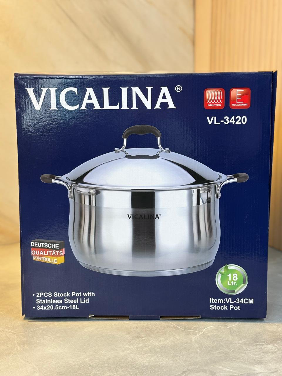 Кастрюля 16 л, Vicalina 426121412 нержавеющая сталь