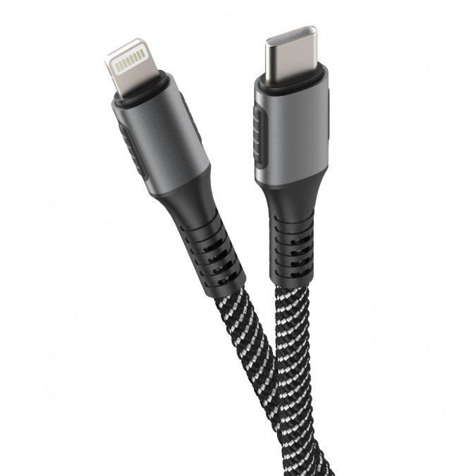 Кабель Olmio Power Delivery Type-C-Lightning 1.2м черный купить,NaN