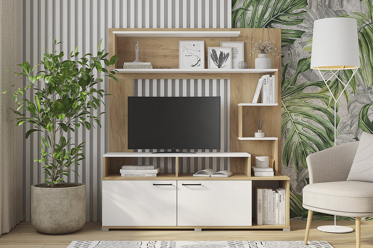 Стенка для гостиной Горизонт Ника дуб золотой крафт/белый купить,35999