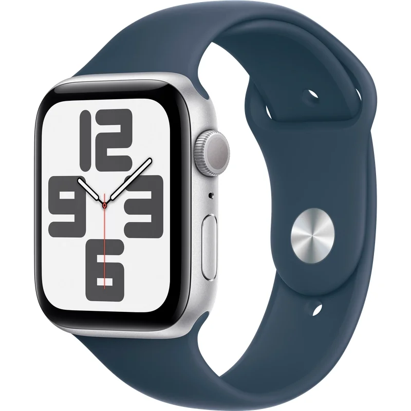 Смарт-часы Apple Watch SE 2023 GPS 44mm MREC3 Silver Aluminum Case with Storm Blue Sport Band - S/M