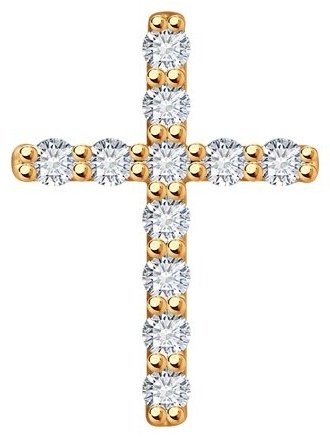Крестик LUXOR JEWELRY LUXOR 1030830_0,51 вес 0.51 г золото, бриллиант купить,NaN