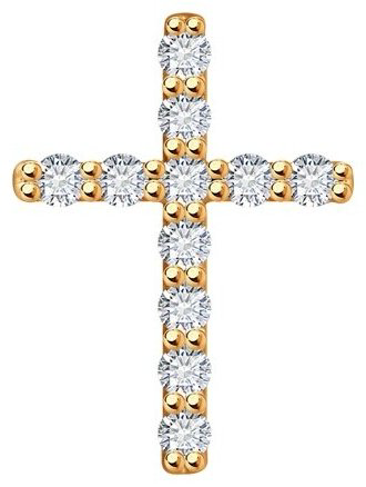 Крестик LUXOR JEWELRY LUXOR 1030830_0,51 вес 0.51 г золото, бриллиант купить,NaN