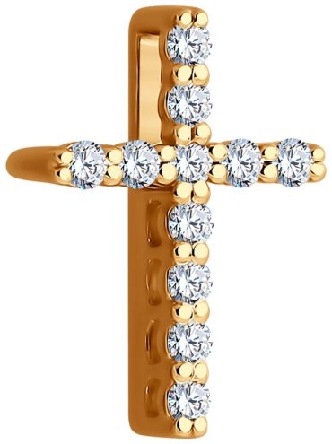 Крестик LUXOR JEWELRY LUXOR 1030830_0,51 вес 0.51 г золото, бриллиант купить,NaN