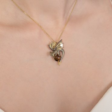 Подвеска PLATINA 03-3489-00-226-1130 вес 5.57 г золото, раухтопаз, цитрин купить,NaN