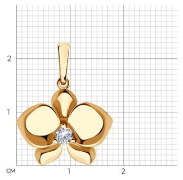 Подвеска Diamant 93-130-01820-1 вес 1.37 г серебро, фианит купить,NaN