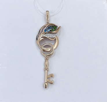 Подвеска PLATINA 966788655 вес 3 г золото, фианит, топаз купить,NaN