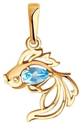 Подвеска Diamant 51-330-01719-1 вес 0.89 г золото, топаз купить,78752