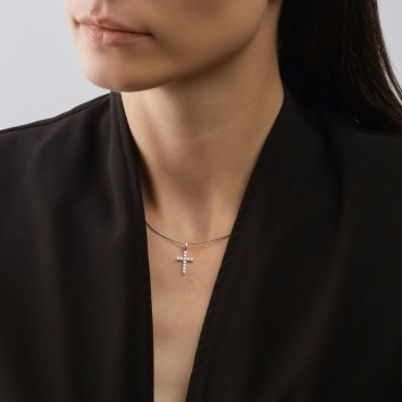 Крестик LUXOR JEWELRY 1030840-3 вес 0.7 г золото, бриллиант купить,NaN