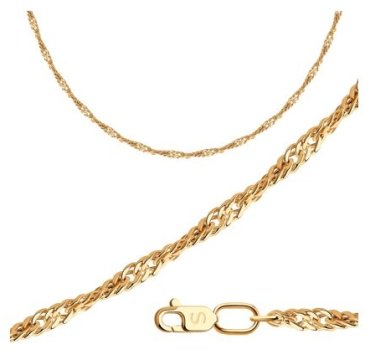 Цепь SOKOLOV 582060602 длина 50 см, вес 5.5 г золото, плетение сингапур купить,429899