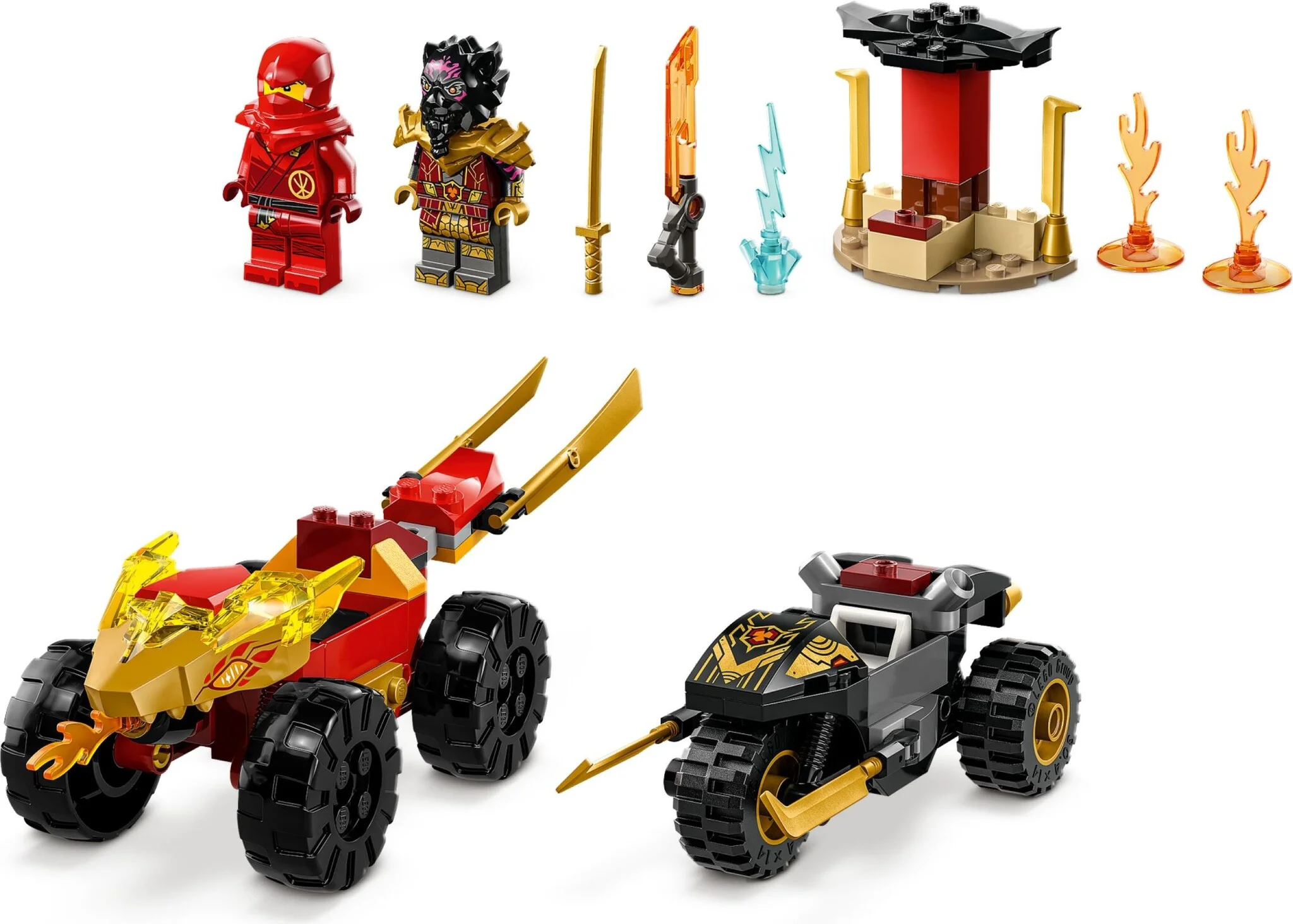 Конструктор LEGO Ниндзяго Машина Кая и мотоцикл Раса 71789 