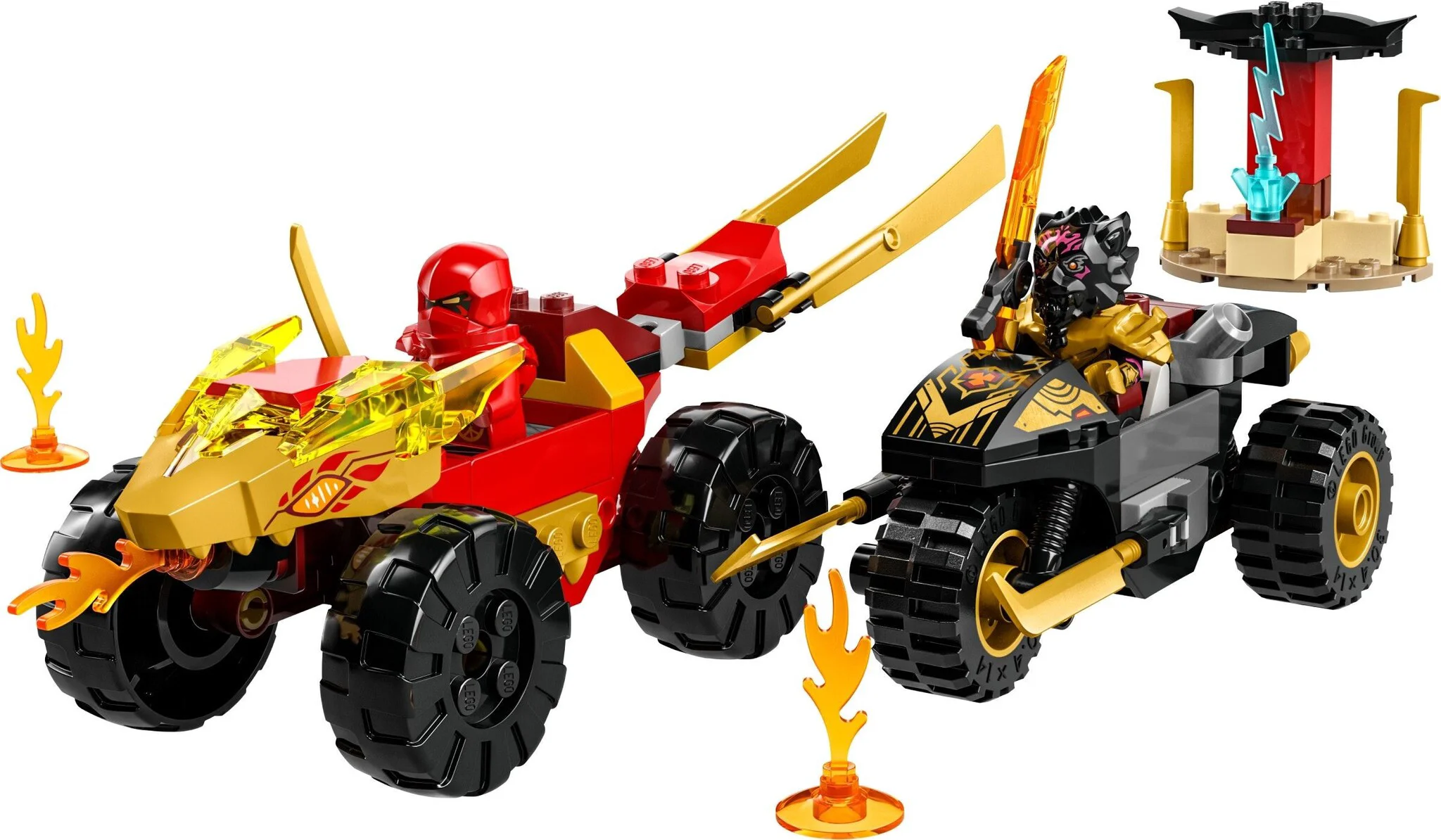 Конструктор LEGO Ниндзяго Машина Кая и мотоцикл Раса 71789 
