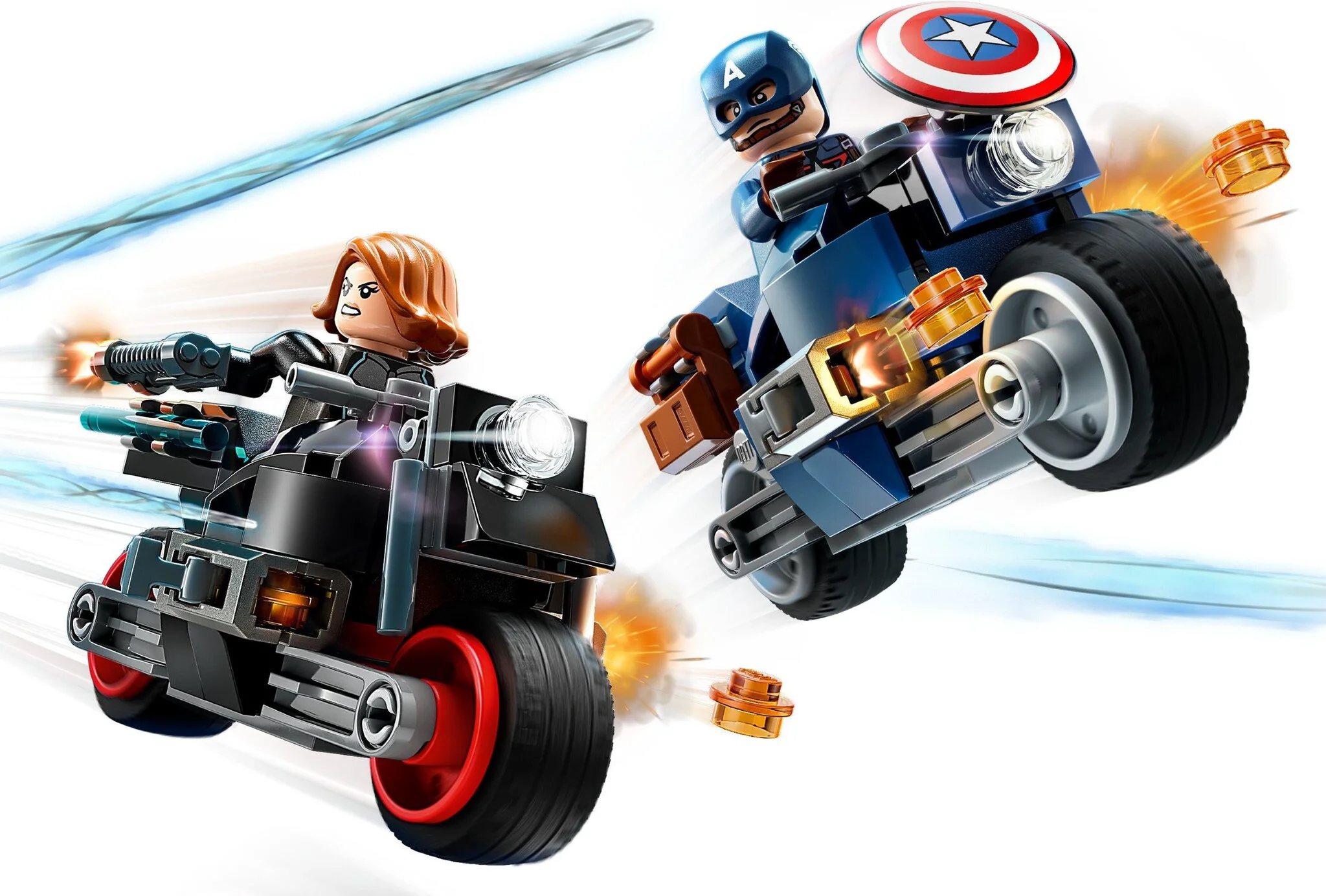 Конструктор LEGO Супер Герои Черная вдова и Капитан Америки на мотоциклах 76260 