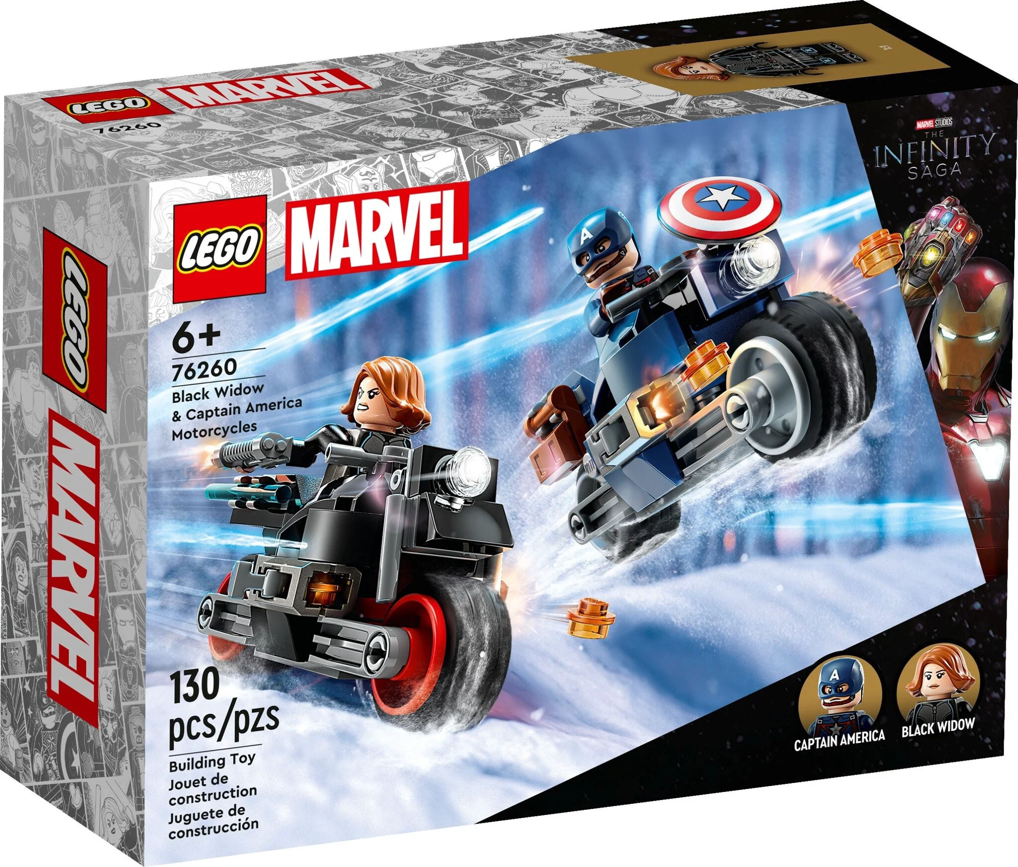 Конструктор LEGO Супер Герои Черная вдова и Капитан Америки на мотоциклах 76260 