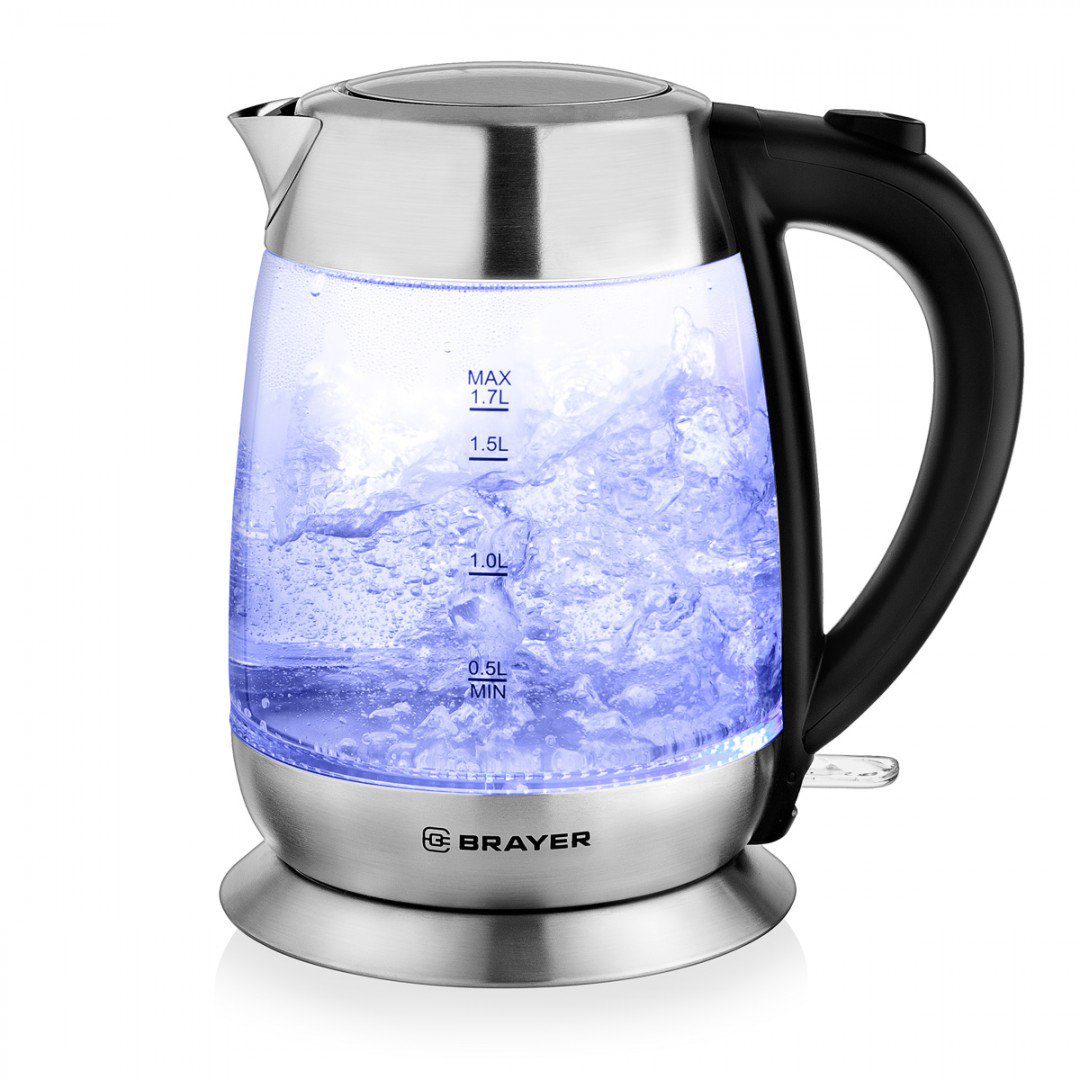 Электрочайник Brayer BR1010 1,7л серебристый купить,NaN