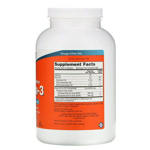 Now Foods Molecularly Distilled Омега-3 500 капсул