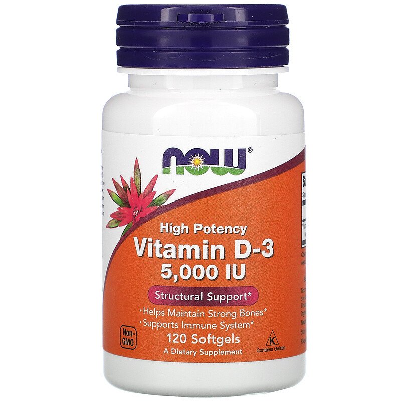 Now Foods Vitamin D-3 5000 IU 120 капсул