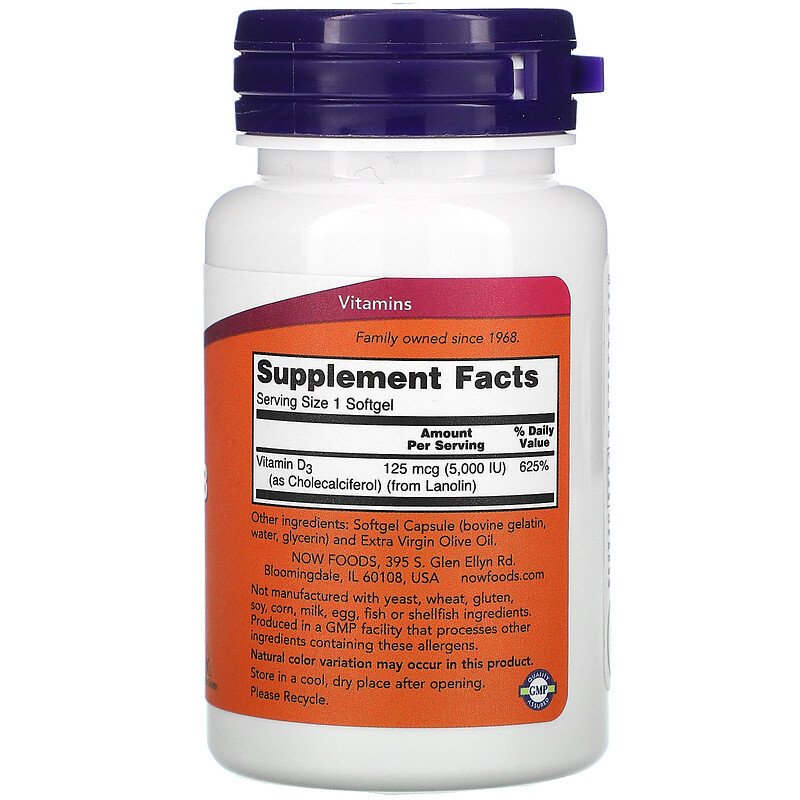 Now Foods Vitamin D-3 5000 IU 120 капсул - ForteMarket Now Foods Vitamin D-3 5000 IU 120 капсул купить,0