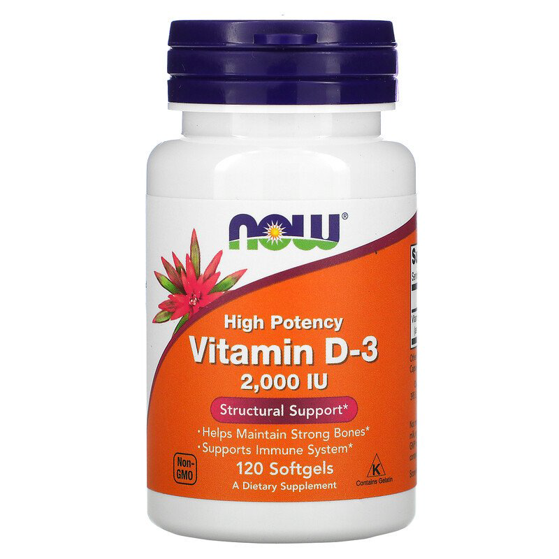 Now Foods Vitamin D-3 2000 IU 120 капсул купить,4990