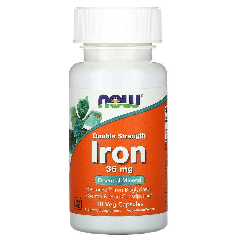 Now Foods Vitamin Iron железо 36 мг 90 капсул купить,9000