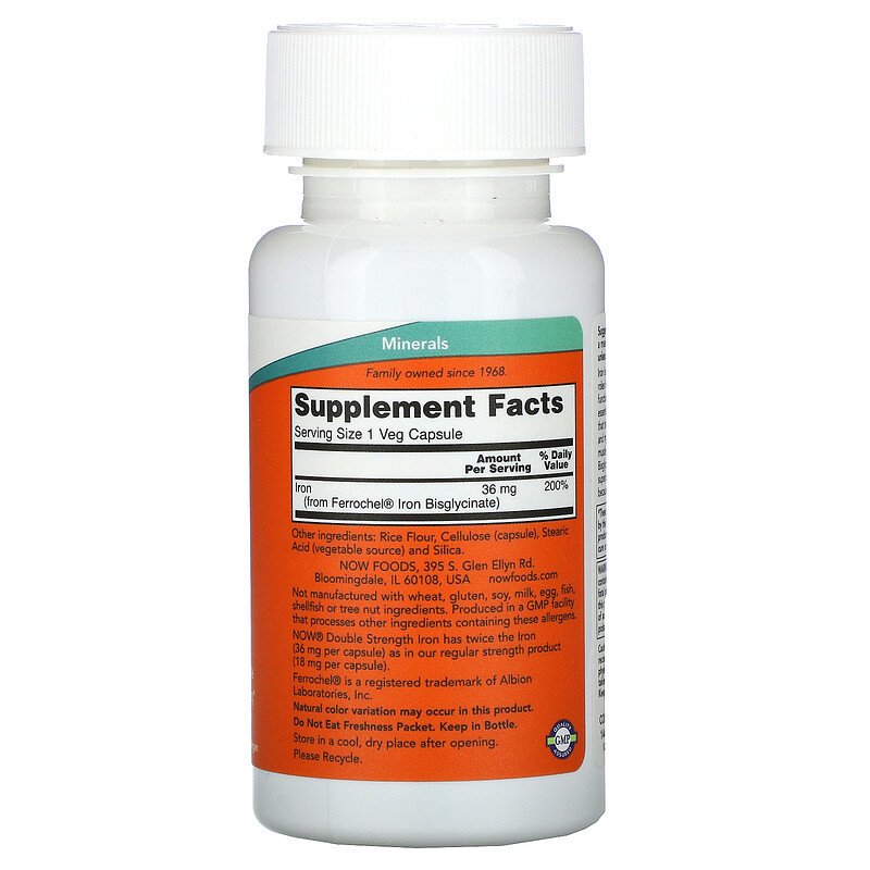 Now Foods Vitamin Iron железо 36 мг 90 капсул