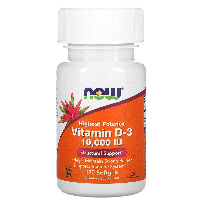 Now Foods Vitamin D-3 10000 IU 120 капсул купить,7990